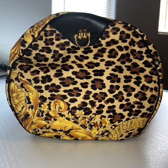 Gianni Versace Vintage Sunburst Leopard Boston Baroque Travel Bag​​ - Picture 10 of 16